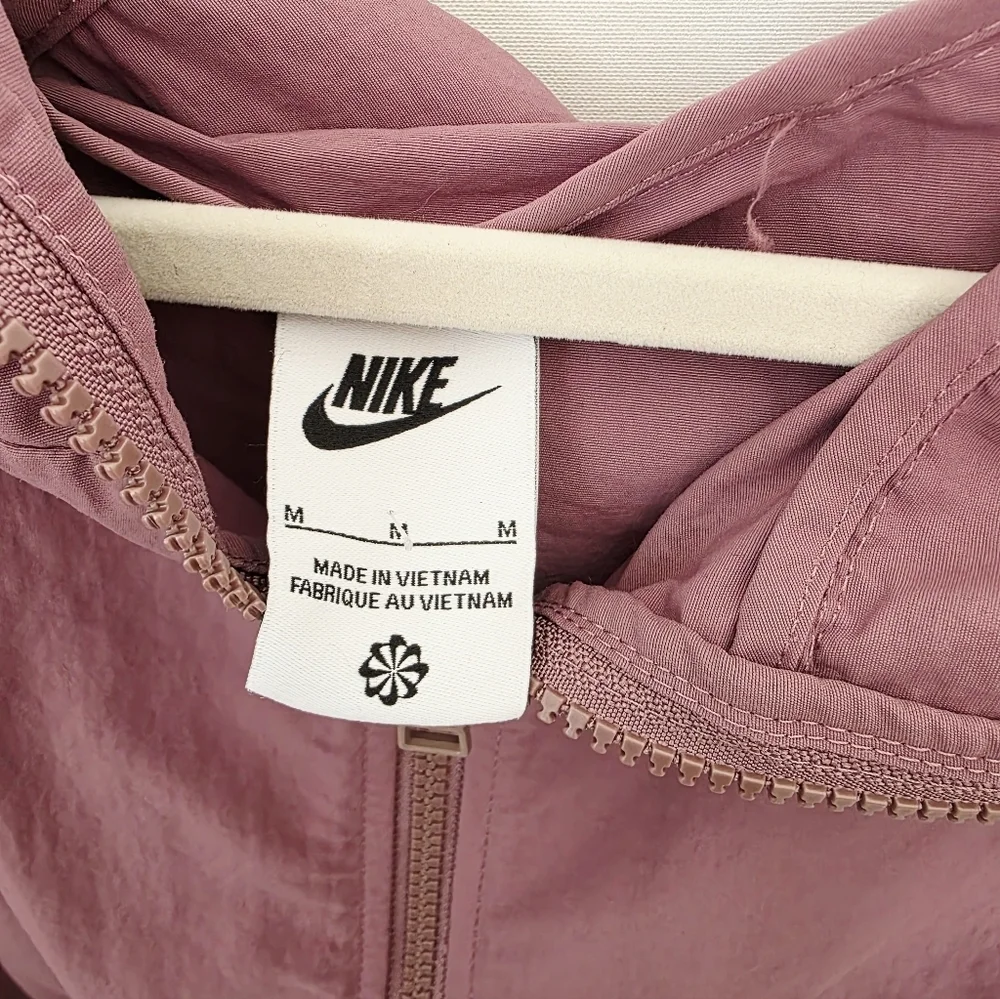 Nike Pink Lightweight Full Zip Stand Collar Flap Pockets Jacket Women's Size M